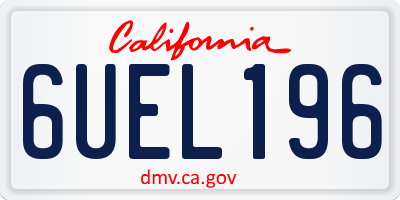 CA license plate 6UEL196
