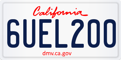 CA license plate 6UEL200