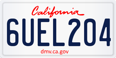 CA license plate 6UEL204