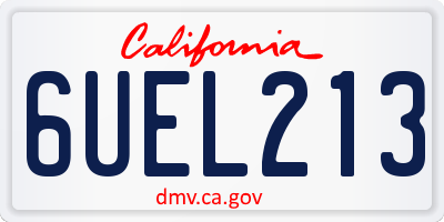 CA license plate 6UEL213