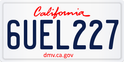 CA license plate 6UEL227