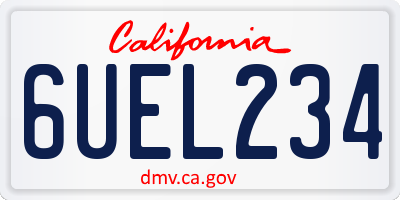 CA license plate 6UEL234