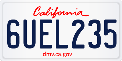 CA license plate 6UEL235