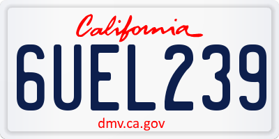CA license plate 6UEL239