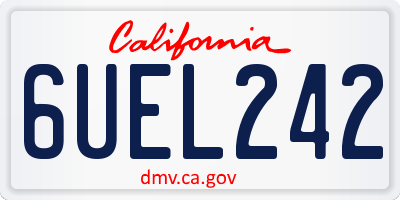 CA license plate 6UEL242