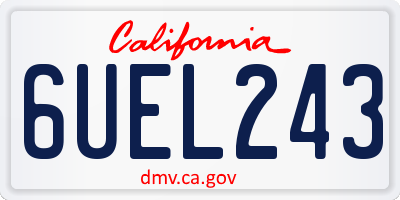 CA license plate 6UEL243