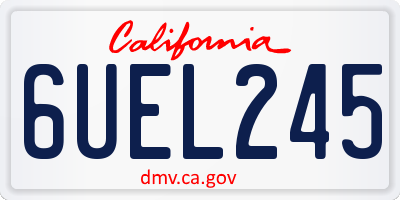CA license plate 6UEL245