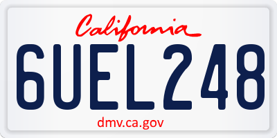 CA license plate 6UEL248