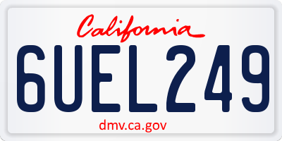 CA license plate 6UEL249