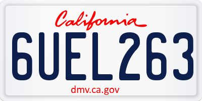 CA license plate 6UEL263