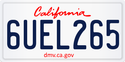CA license plate 6UEL265