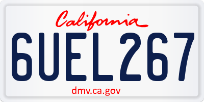 CA license plate 6UEL267