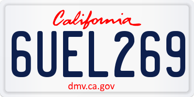 CA license plate 6UEL269