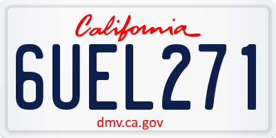 CA license plate 6UEL271