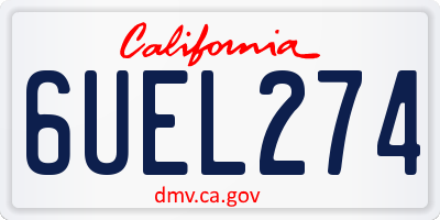 CA license plate 6UEL274
