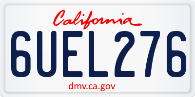 CA license plate 6UEL276