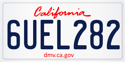 CA license plate 6UEL282