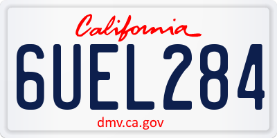 CA license plate 6UEL284