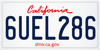 CA license plate 6UEL286