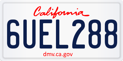 CA license plate 6UEL288