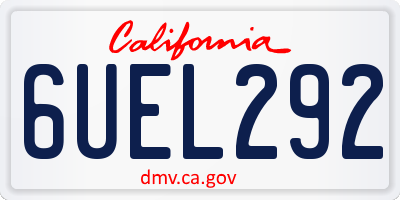 CA license plate 6UEL292