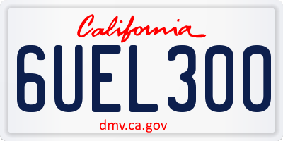 CA license plate 6UEL300