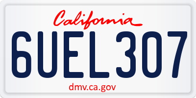 CA license plate 6UEL307
