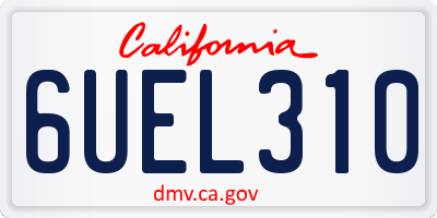 CA license plate 6UEL310