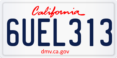 CA license plate 6UEL313