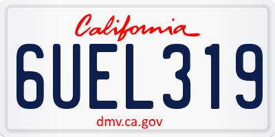 CA license plate 6UEL319