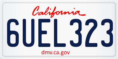 CA license plate 6UEL323