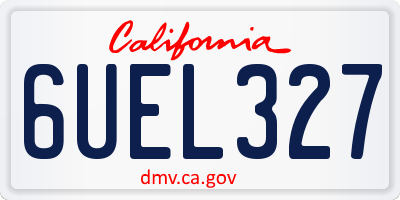 CA license plate 6UEL327