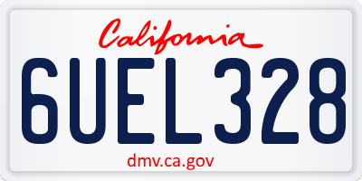 CA license plate 6UEL328