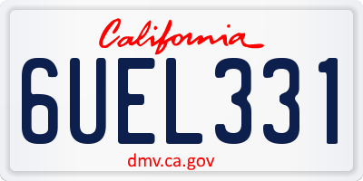 CA license plate 6UEL331