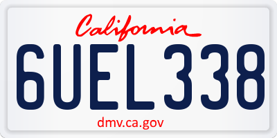 CA license plate 6UEL338