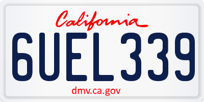 CA license plate 6UEL339