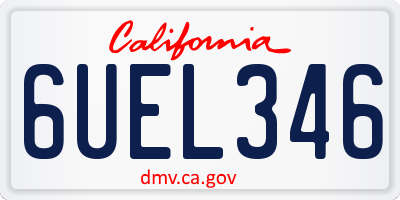 CA license plate 6UEL346