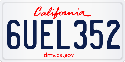 CA license plate 6UEL352