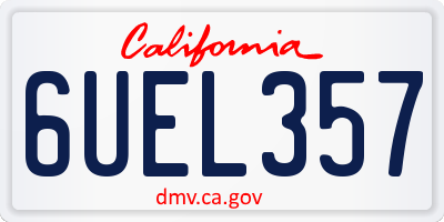 CA license plate 6UEL357