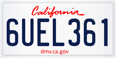 CA license plate 6UEL361