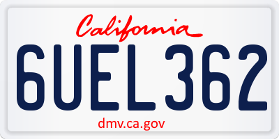 CA license plate 6UEL362