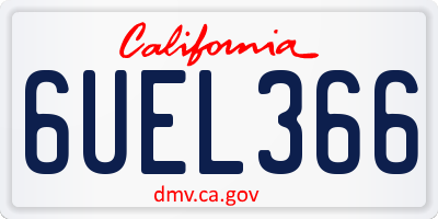 CA license plate 6UEL366