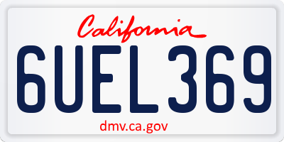 CA license plate 6UEL369