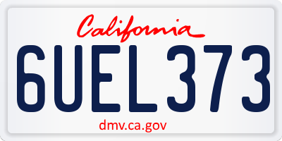 CA license plate 6UEL373
