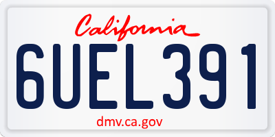 CA license plate 6UEL391