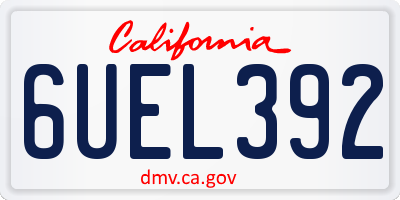 CA license plate 6UEL392