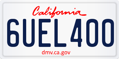 CA license plate 6UEL400