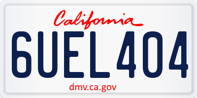 CA license plate 6UEL404