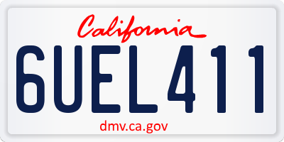 CA license plate 6UEL411