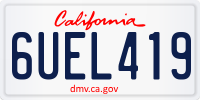 CA license plate 6UEL419
